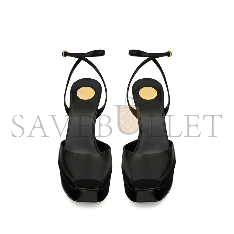 YSL LA SCANDALE PLATFORM SANDALS IN SMOOTH LEATHER 820629AACSQ1000